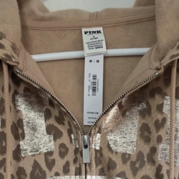 Victorias Secret PINK Leopard Half Zip Hoodie - Picture 4 of 5